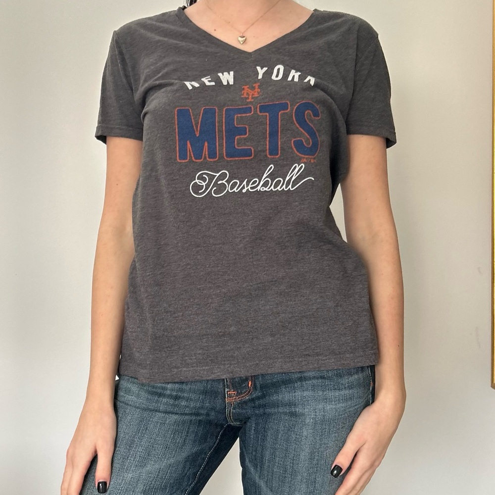Grey New York Mets MLB Women's T Shirt / Size Small